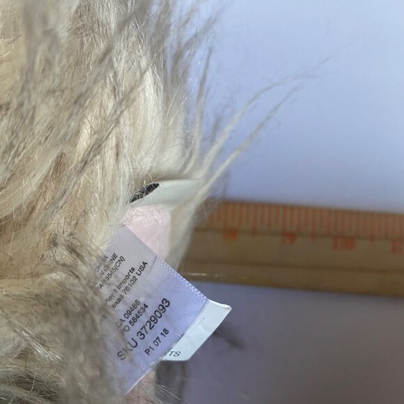 Pier 1 Imports Plush Flamingo Stuffed Animal Toy 8" Sit Fluffy Long Hair - Picture 7 of 7